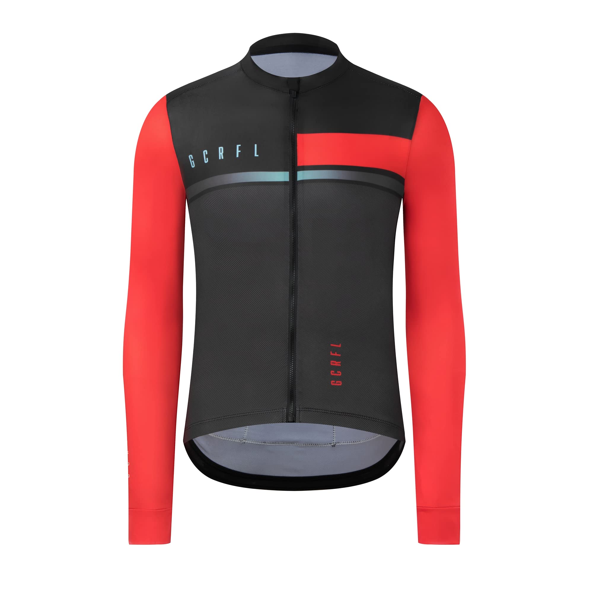 GCRFLCycling Jersey Mens Long Sleeves Bike Jersey Biking Shirt 4 Rear Pockets Lightweight PRO Race Fit UPF 50+