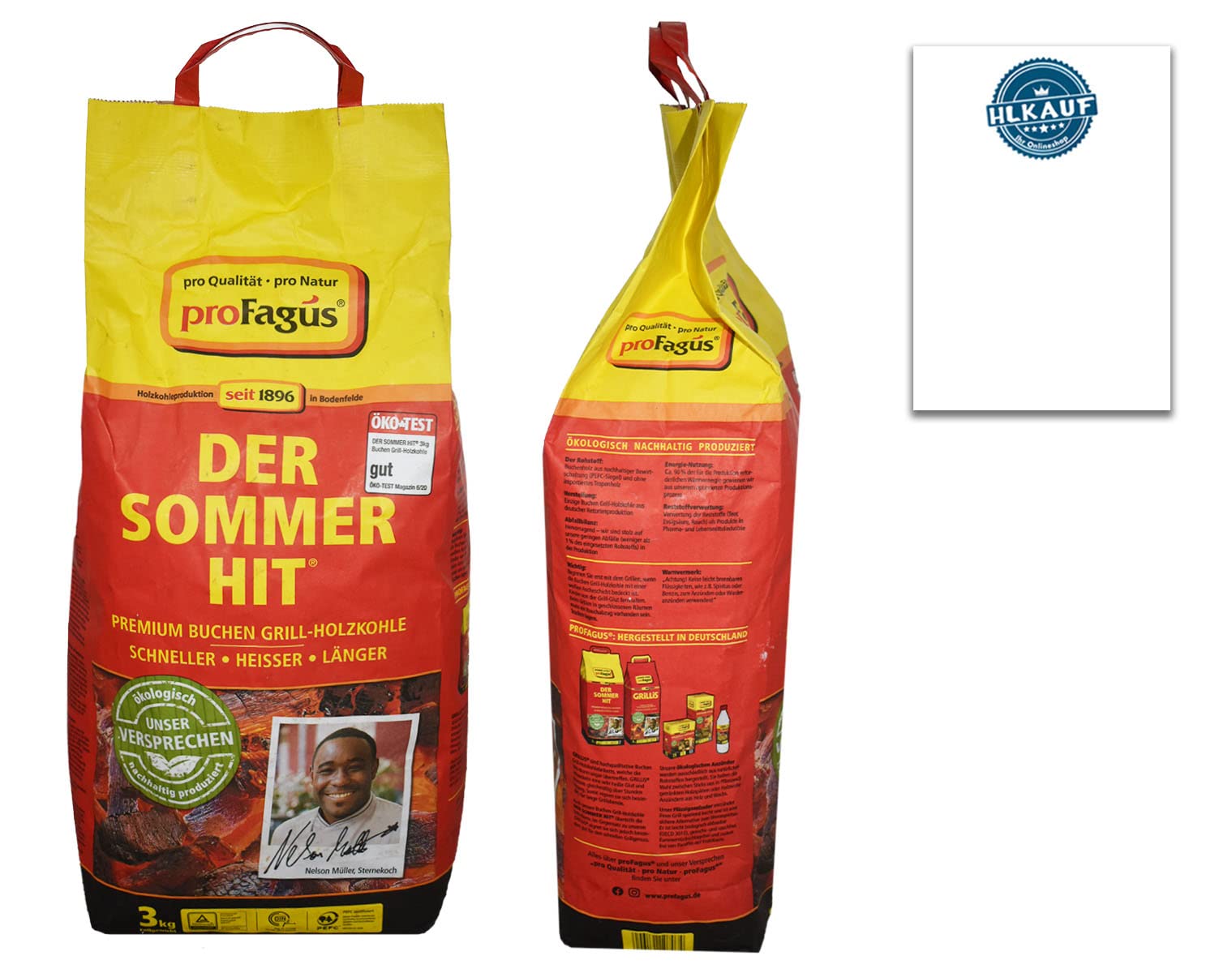 Profagus Favorit Holzkohle Sommerhit Premium Qualität 6kg | Grillen + GRATIS HL Kauf Notizblock