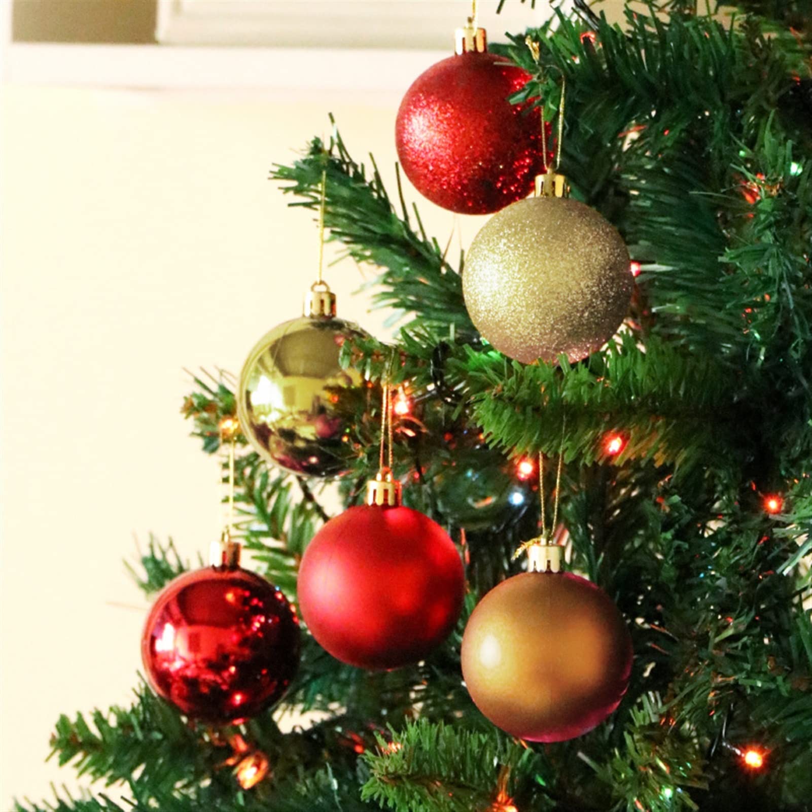 ozdoby świąteczne Dom Dzieci Prezenty na Nowy Rok 24 sztuk/zestaw Ozdoby na choinkę Ozdoba świąteczna Bombka w kształcie bombki Xmas Party Wiszące dekoracje w kształcie kulek Bombka świąteczna (Rozm