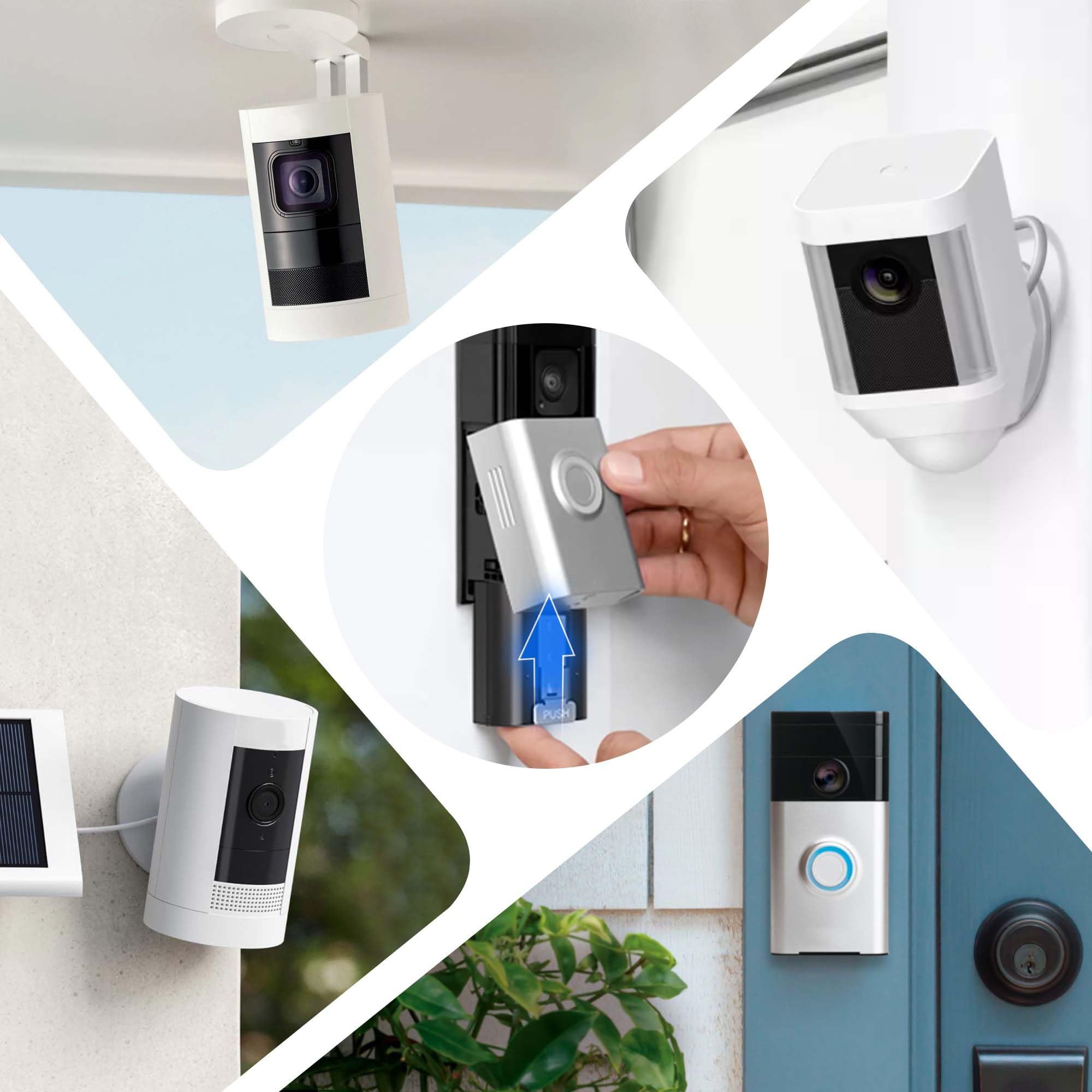 JYJZPB 4 Baterías de Repuesto para Ring Doorbell, Baterías Recargables para Cámara de 7200mAh 3,65V con Base de Carga Compatibles para Ring Video Doorbell 2/3/3 Plus/4, Spotlight CAM, Stick Up CAM
