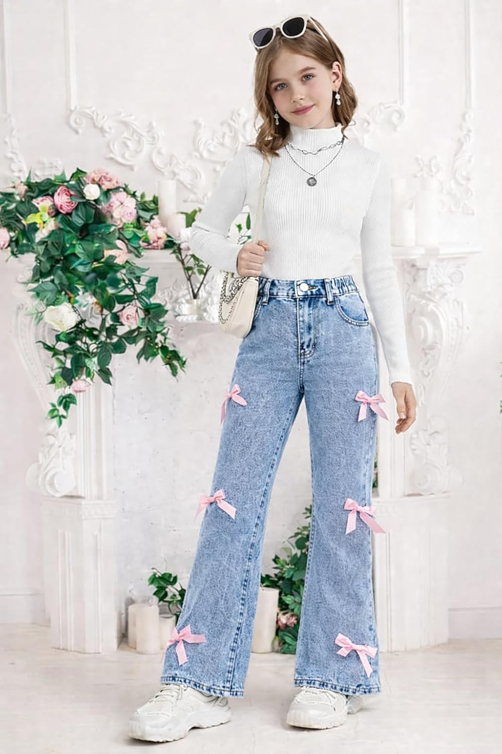 Girls Bootcut Jeans Soft Stretch Denim Flare Pants for Girls 7–14 High Waist Comfy Everyday School Wear - Image 5