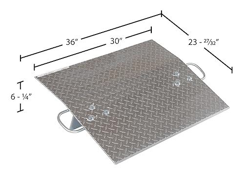 Miniatura 7 de Vestil A-3024 Placa de muelle para carretilla de mano, aluminio, 500-lb. Capacidad, 24" de largo, 30" de ancho utilizable, 1/4" de grosor