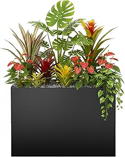 Metal Rectangular Planter Box, Large Planter Boxes Outdoor, 37''L x 13''...