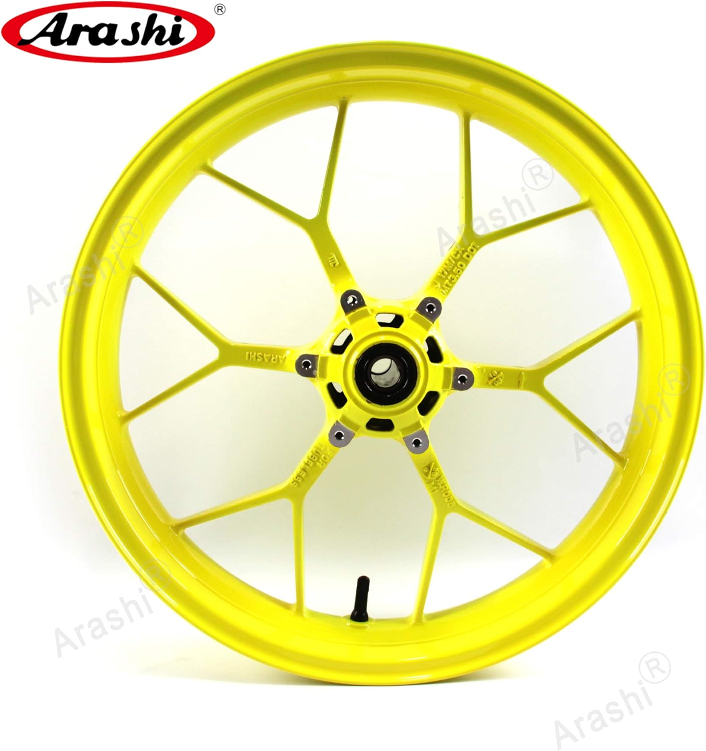 Arashi Front Wheel Rim and Brake Disc Rotors for Honda CBR1000RR 2006-2016, Motorcycle Replacement Accessories Parts Neon Yellow