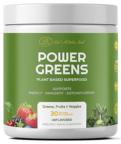 Miniatura 2 de Red's Kitchen Sink Power Greens Powder - Polvo de superalimento de verduras diarias, mezcla de bebidas con frutas y verduras de hojas verdes,