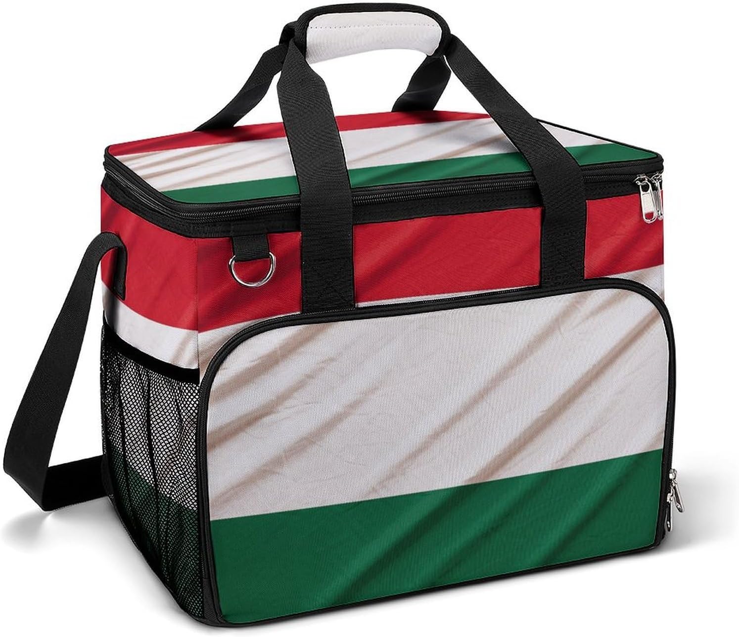 Insulated Picnic Backpack Tote Bag, Large Capacity 30L Italy Flag Cooler Bag Leakproof Beach Bags Portable Lunch Box Waterproof Picnic Basket for Beach Camping BBQ