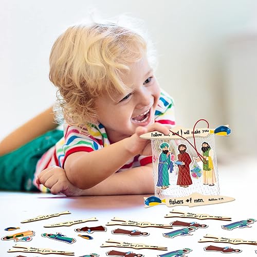 Miniatura 6 de Amyhill 24 juegos de pescadores de hombres, manualidades para niños, primera comunión, escuela dominical, kit de manualidades bíblicas, suministros