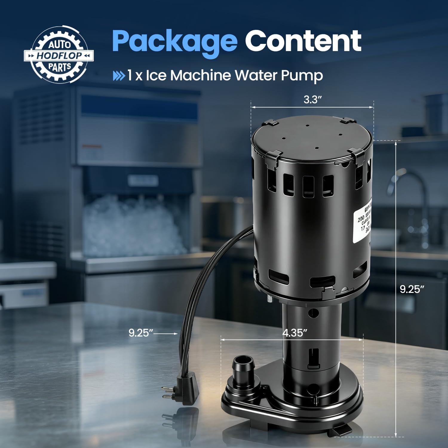 9161079-06 Water Pump Compatible with ICE-O-MATIC Ice Machine, 230-Volt 2700-RPM Ice Maker Pump Motor Assembly Replace# 9161079-03, 9161076-02, GPP-1MH-2P, GPP-3MH-2P, GPP-4MH-2P, GPP-3MH-2P6