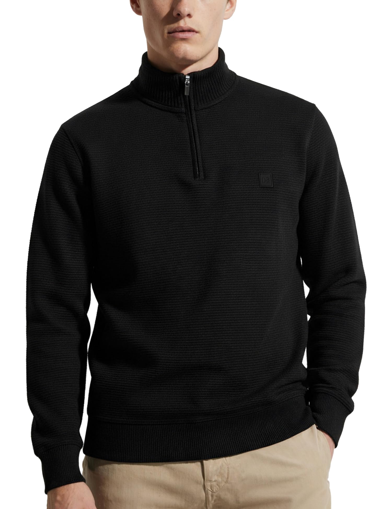damensch ReNEWd Soft Ribbed Texture, Strong Durable Fabric, Dyes Ottoman Half-Zip Sweatshirts-picture-21