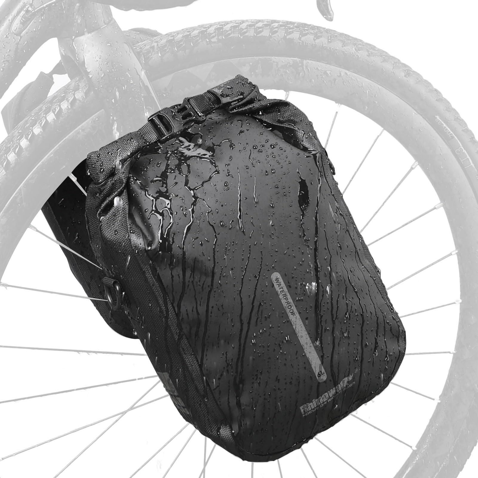 BAIGIO Bolsa de Rueda Delantera de Bicicleta de 4L, Impermeable para Portaequipajes, Bolsa de Sillín y Horquilla, Bolsa de Hombro de Liberación Rápida