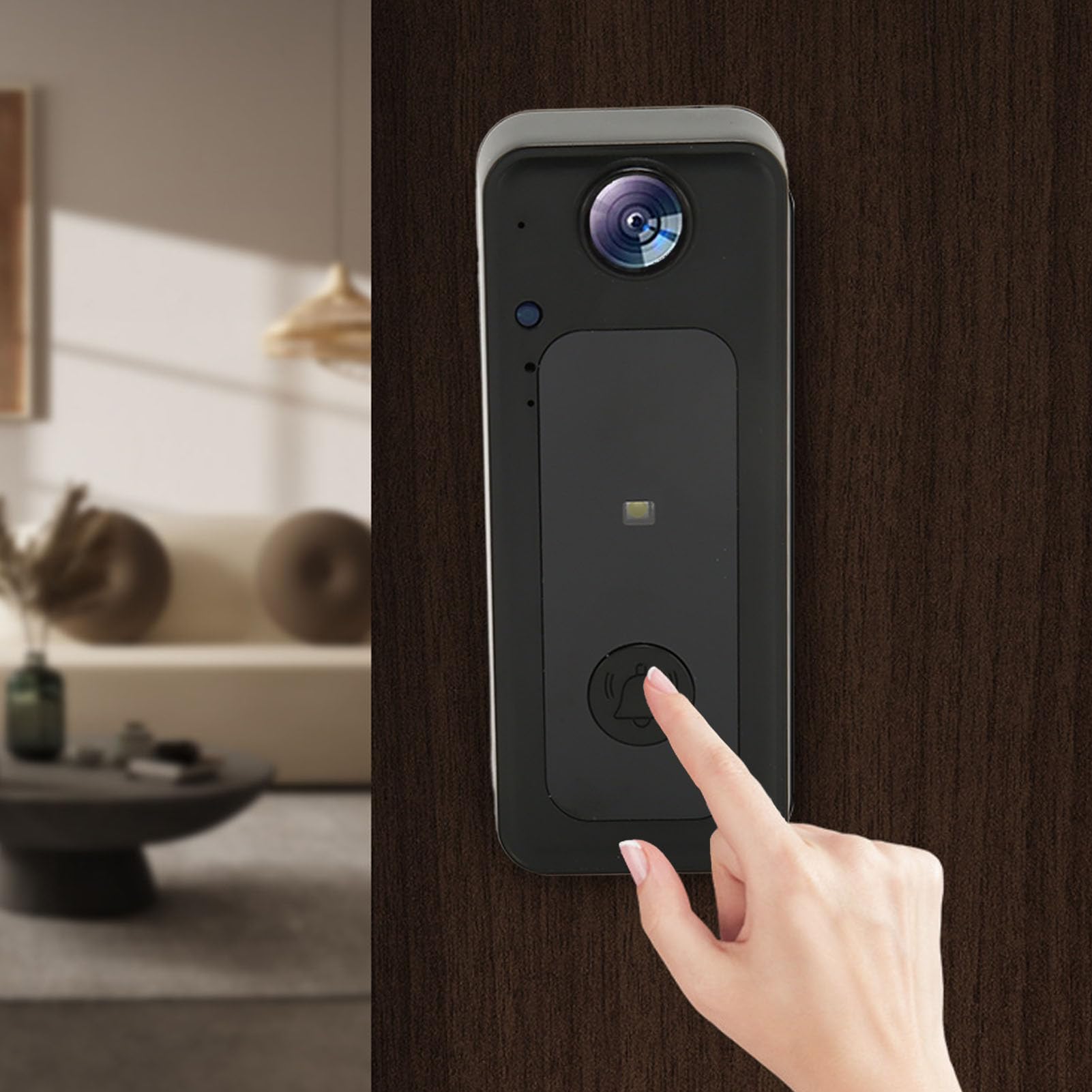 Septpenta Videocitofono Wireless, Telecamera Campanello Wireless, Citofono Vocale Bidirezionale/Funzione Visione Notturna/Controllo Intelligente, Microfono Altamente Sensibile per Monitoraggio Interno