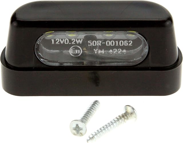 4-LEDs Rear License Plate Light Number Light Plate with Scews Universal Fits for Motorcycle Motorbike Scooters