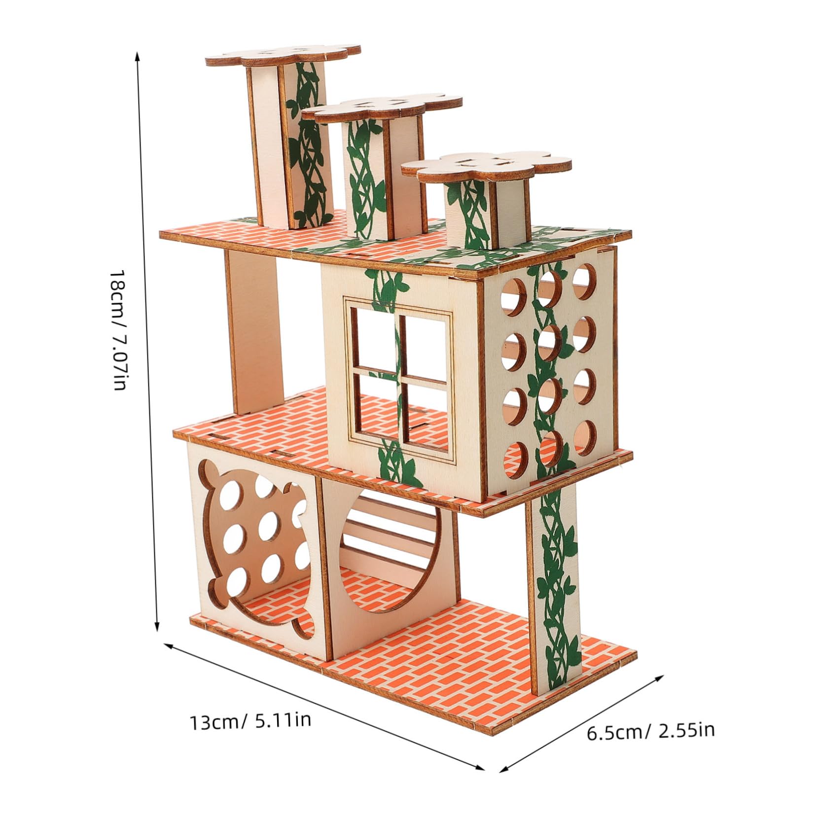 GRIRIW Hamster Wooden House Cozy Hideout for Pets Guinea Pig Villa Safe Wooden Cage Decoration Indoor Squirrel Retreat for and Hamsters