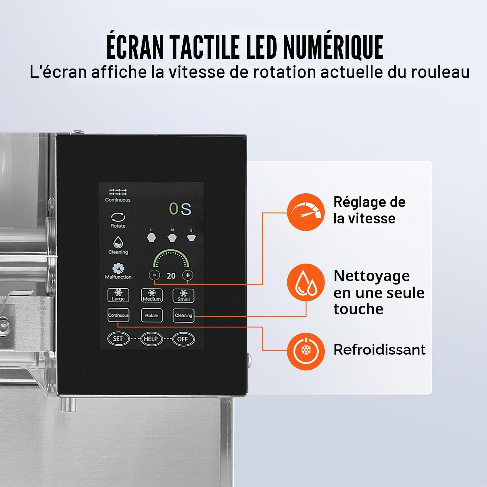 VEVOR Machine à Glace Râpée de Neige Commerciale, Machine à Râper la Glace 240 kg/24H, Machine à Glace Pilée en Inox, Système de Refroidissement par Liquide, Glace Rasée pour Dessert Boulangerie Café