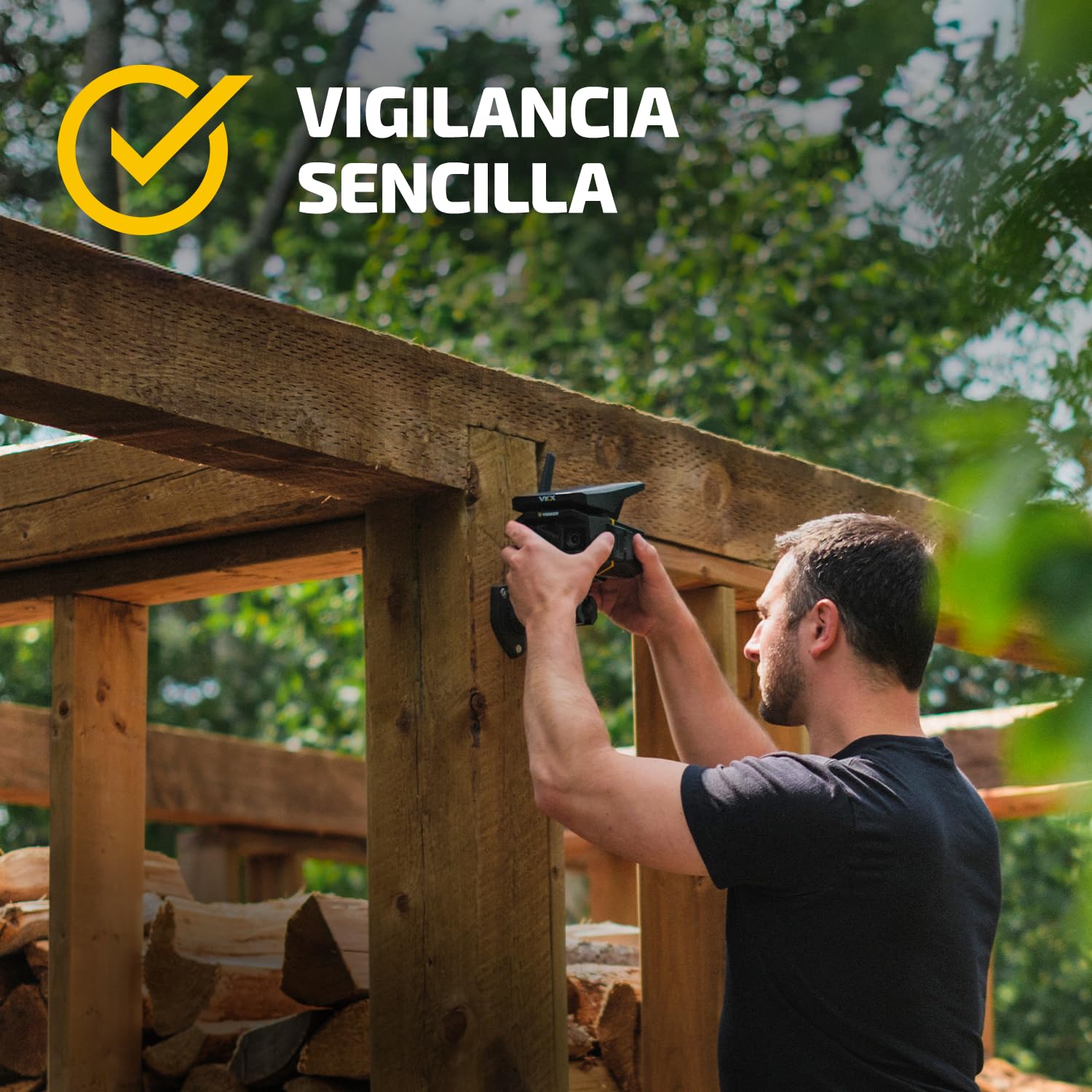 Vosker VKX Cámara de Seguridad 4G-LTE para Exteriores con energía Solar – Sin WiFi, detección de Movimiento, visión Nocturna, SIM incluida, vídeo de 15s a Demanda, IP65