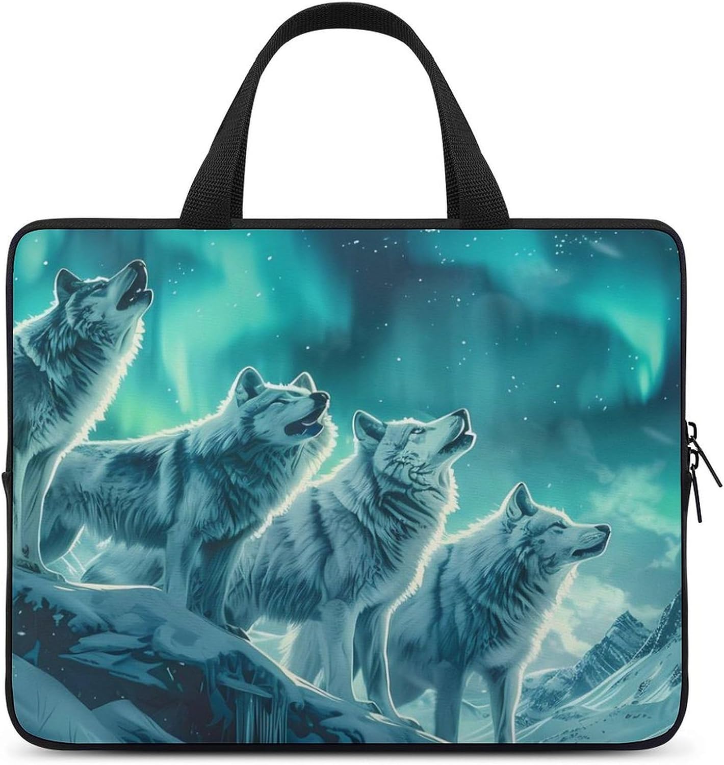 Snowy Wolves Laptop Bag Print Computer Sleeve Case Protector Briefcase Totes for Women Men