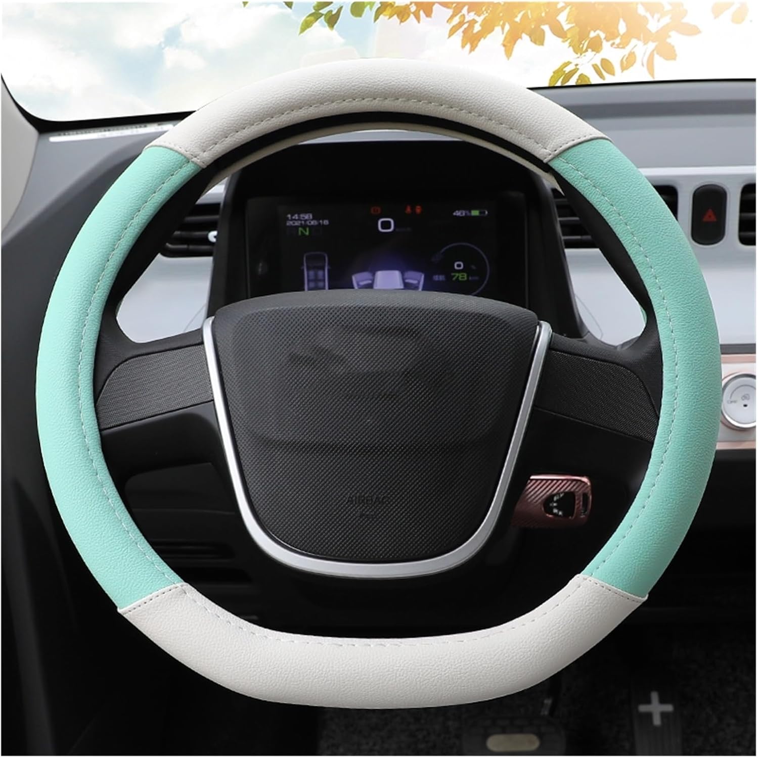 Car Steering Wheel Cover for Car Steering Wheel Cover Leather Car Interior Innovative Design Multi-Car Applicable (Color : 1#)