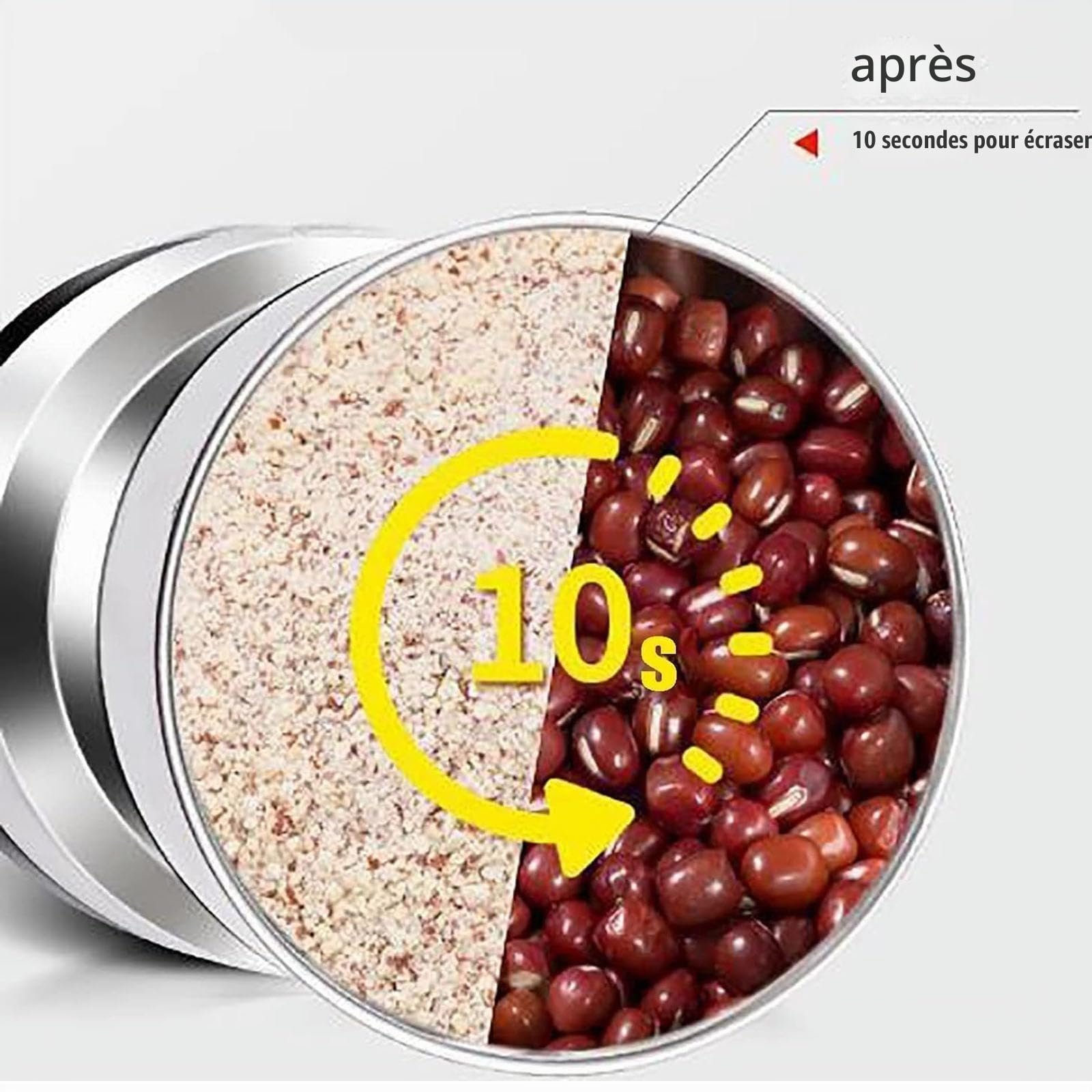 Moulin À Grains À Moteur, Broyeur À Grains Professionnel En Acier Inoxydable De 300 G, Broyeur À Grains Élevés, Machine À Farine De Vanille, Pour Moudre Les Céréales Et Les Racines