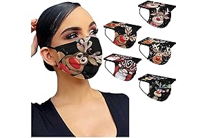 Charming Christmas Holiday Themed Disposable Face Masks for Adults and Kids