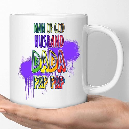 Inspirational Gift Unique Christian Men's Gift, Great Birthday Present for a Dada - Prayers & Believers Quote on 11 Oz White Ceramic Coffee Mug