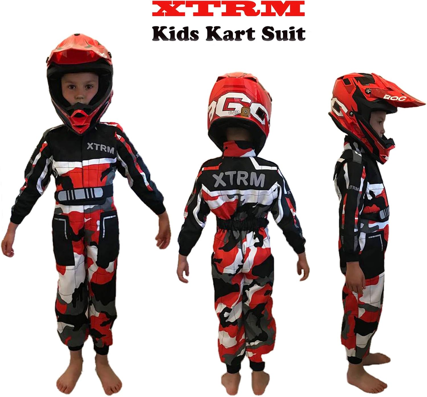 TRM BAMBINO TUTA MOTO DA CORSA INTERA RACE MOTORCROSS QUAD PIT TUTTI I  COLORI Vestimenta para karting y racing Trajes y monos de karting y racing