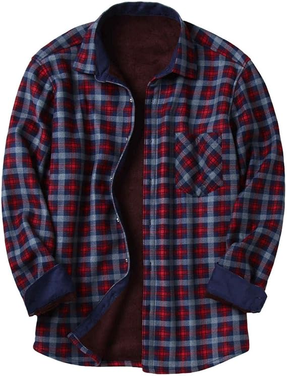 Amazon Yuede 1 メンズ Tシャツ 長袖 チェックパーカー チェックシャツ カジュアル お洒落 暖かい 厚手 防寒 シャツジャケット トップス かっこいい 大きいサイズ オシャレ 開襟シャツ スウェット 上着 韓国ファッション 日常 アウター 春 秋 冬 シャツ 通販