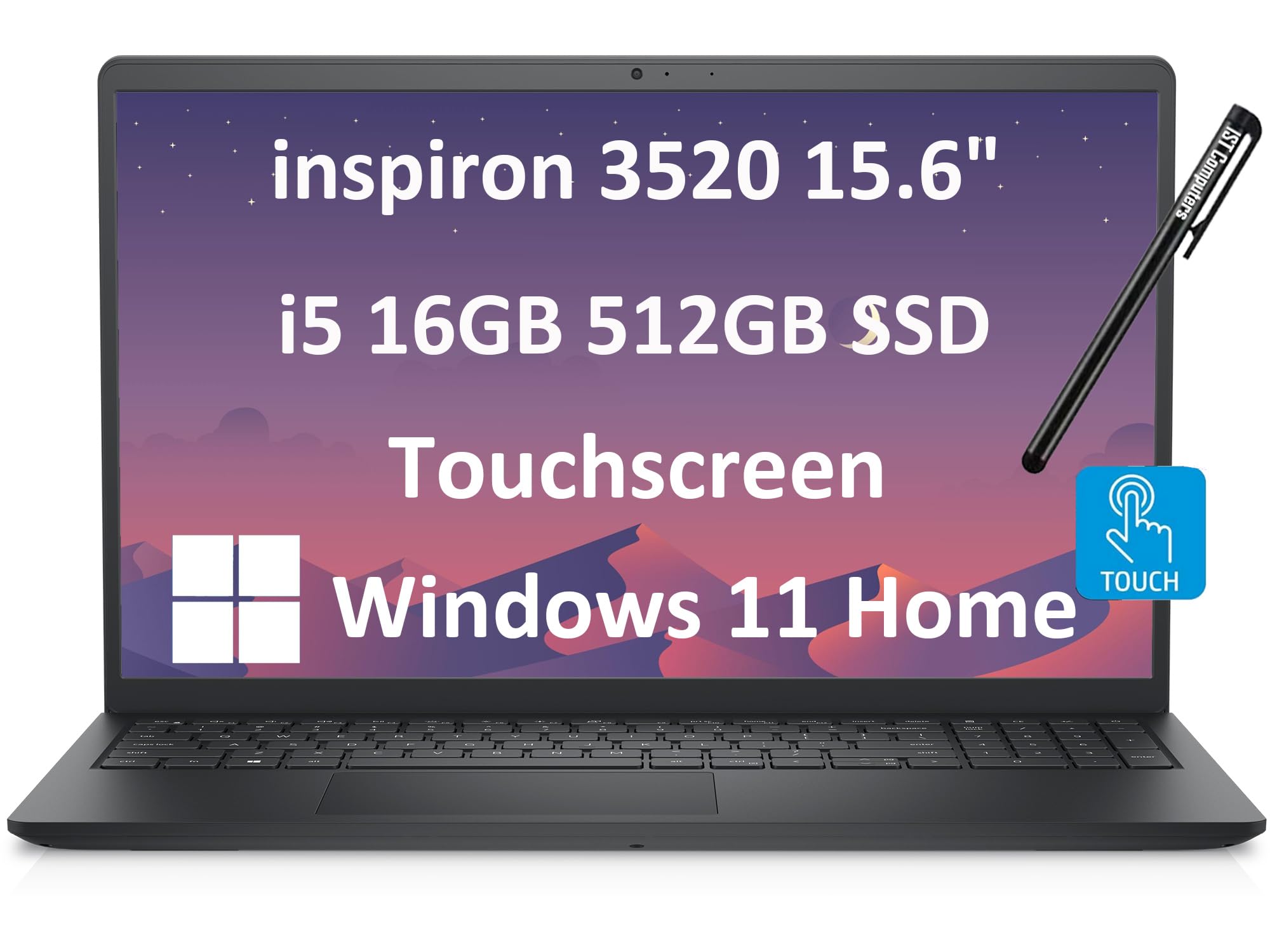 Dell Inspiron 15 3520 Business Laptop (15.6" FHD Touchscreen IPS, Intel Core i5-1155G7, 16GB RAM, 512GB SSD) Numeric Keypad, Narrow-Bezel, Webcam,