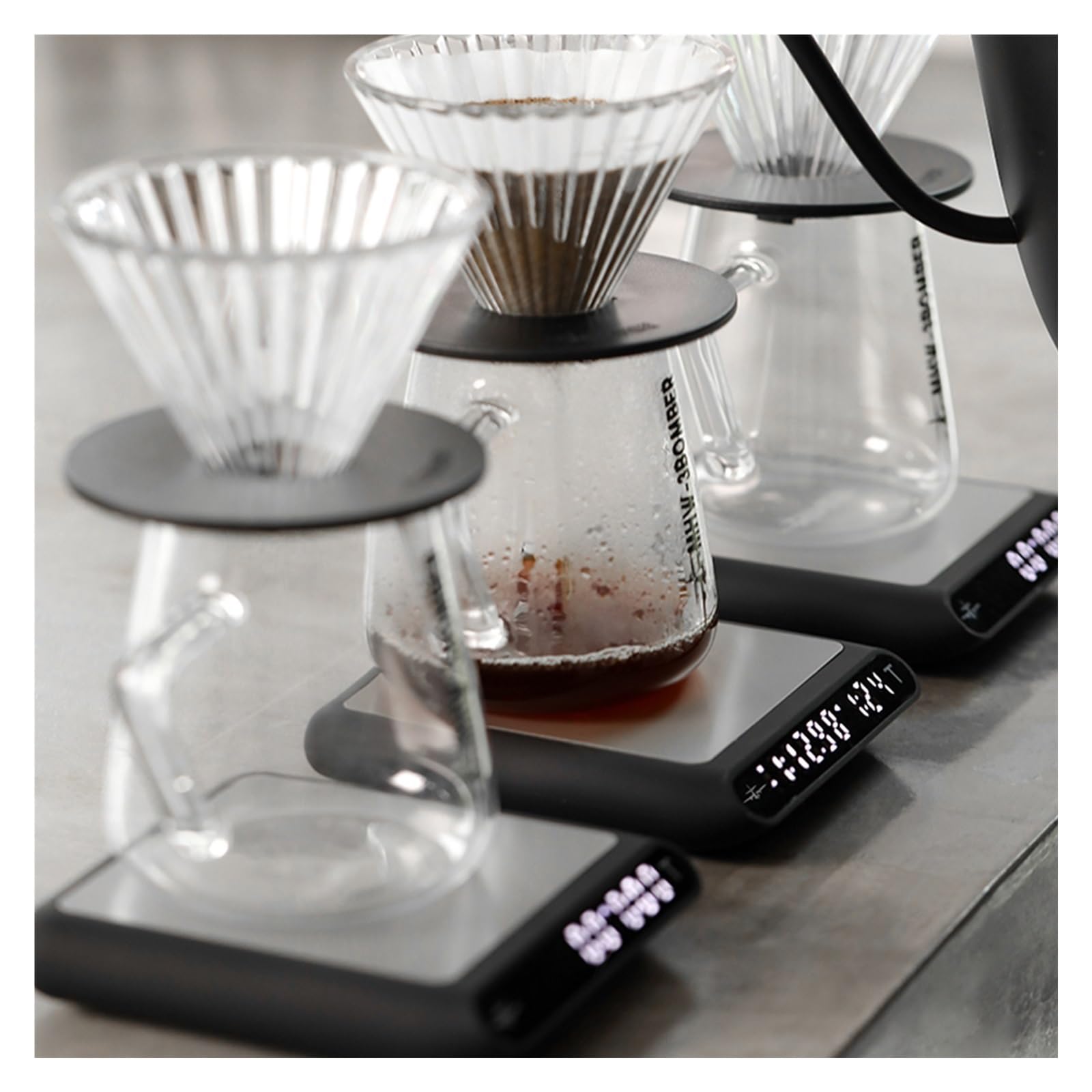 Básculas Digitales, Báscula de café electrónica intelinte con sincronización automática, minibásculas cocina delicadas, accesorios elegantes for barista doméstico(Nero)