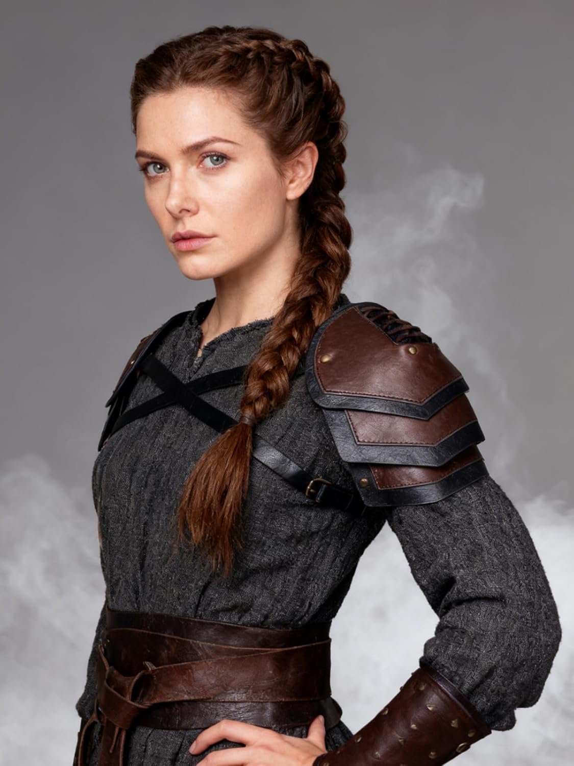 Joukavor Medieval Leather Pauldron Shoulder Armor Viking Renaissance LARP Cosplay Accessory for Women - Image 3