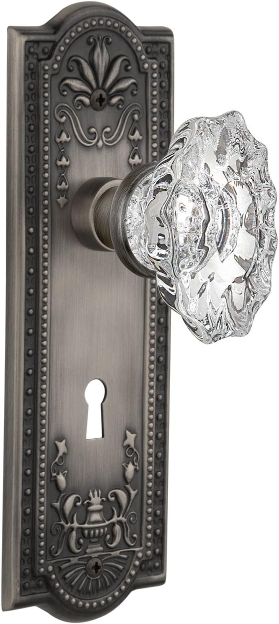 Nostalgic Warehouse Meadows Plate with Keyhole Chateau Knob, Single Dummy, Polished Brass