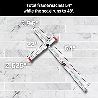 Vista 5 de Kapro - 317 Adjustable Drywall T-Square Tool - Aluminum - for Layout and Marking - Features Sliding Head and Dual Directional Printed Scale - 48 Inch