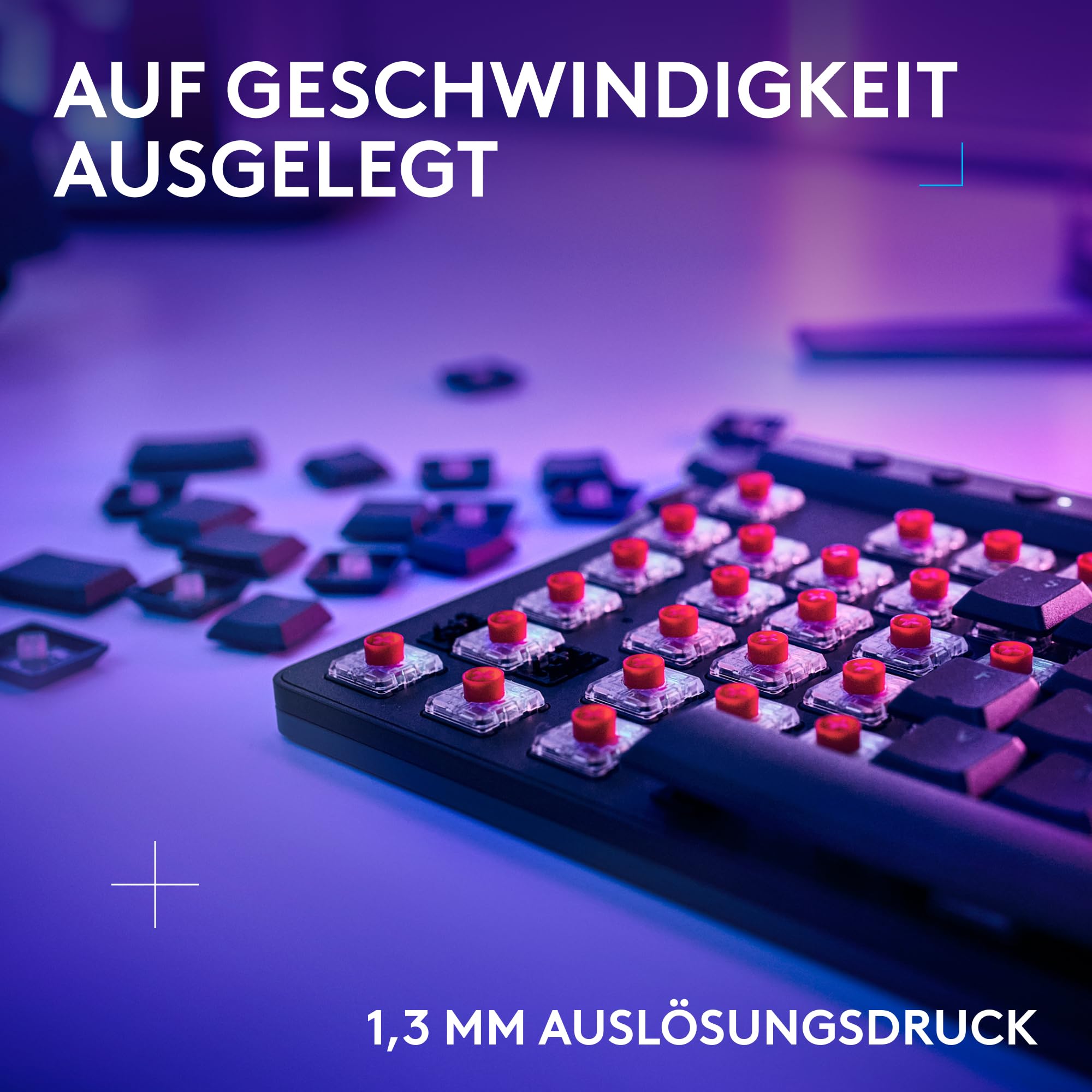 Logitech G G515 Lightspeed TKL kabellose Gaming-Tastatur, LIGHTSYNC RGB, dünnes Profil, PBT-Tastenkappen, taktile Switches, Deutsches QWERTZ-Layout Schwarz