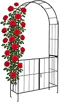 Giantex 90.5" Metal Garden Arbor with Gate - Rust-Resistant Arch Trellis for Climbing Plants, Weddings & Yard Entrances