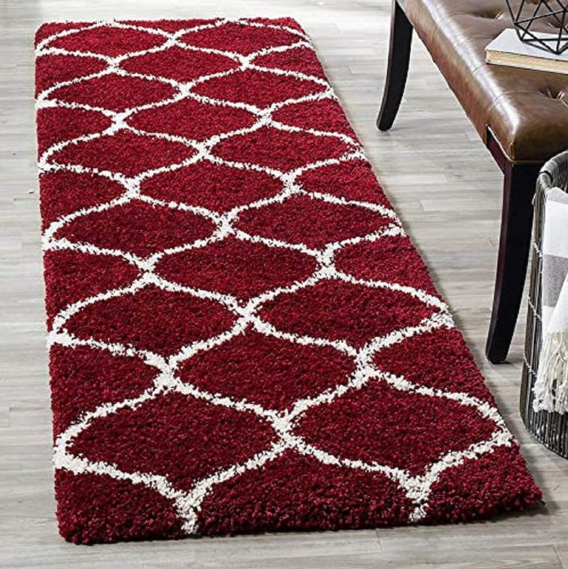 Image of F R Creation Hand Woven Shaggy Carpet Plus Rug for Living Room, Bedroom and Polyester Anti Slip Fluffy Fur Rug Shaggy Carpet & Modern Runner, Lobby Carpet (Size 2X6 Feet) Multi