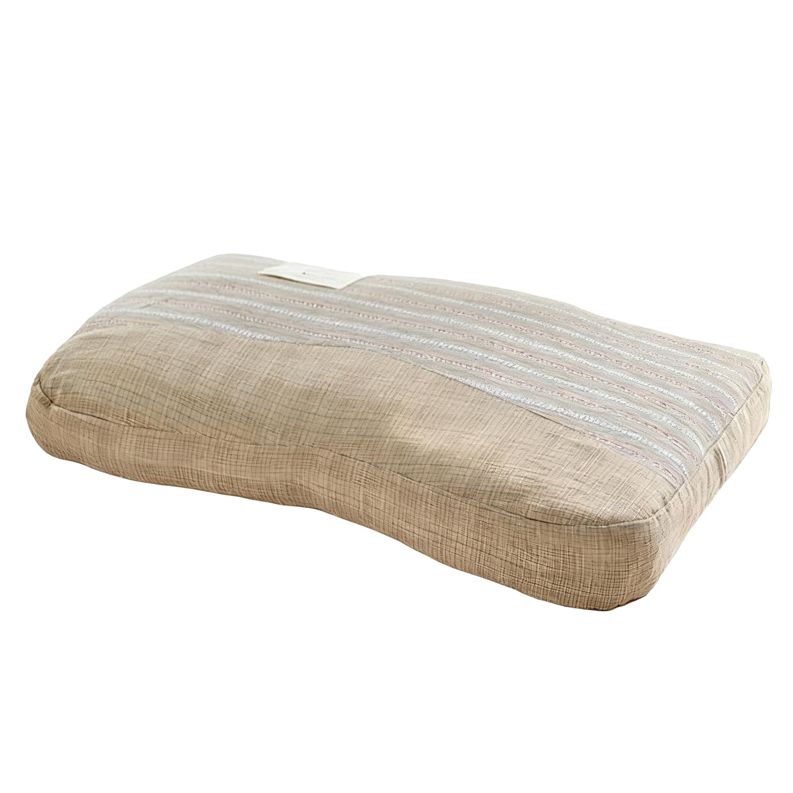 Oreiller cervical ergonomique anti-raideurs avec housse en tissu dense au fini brillant