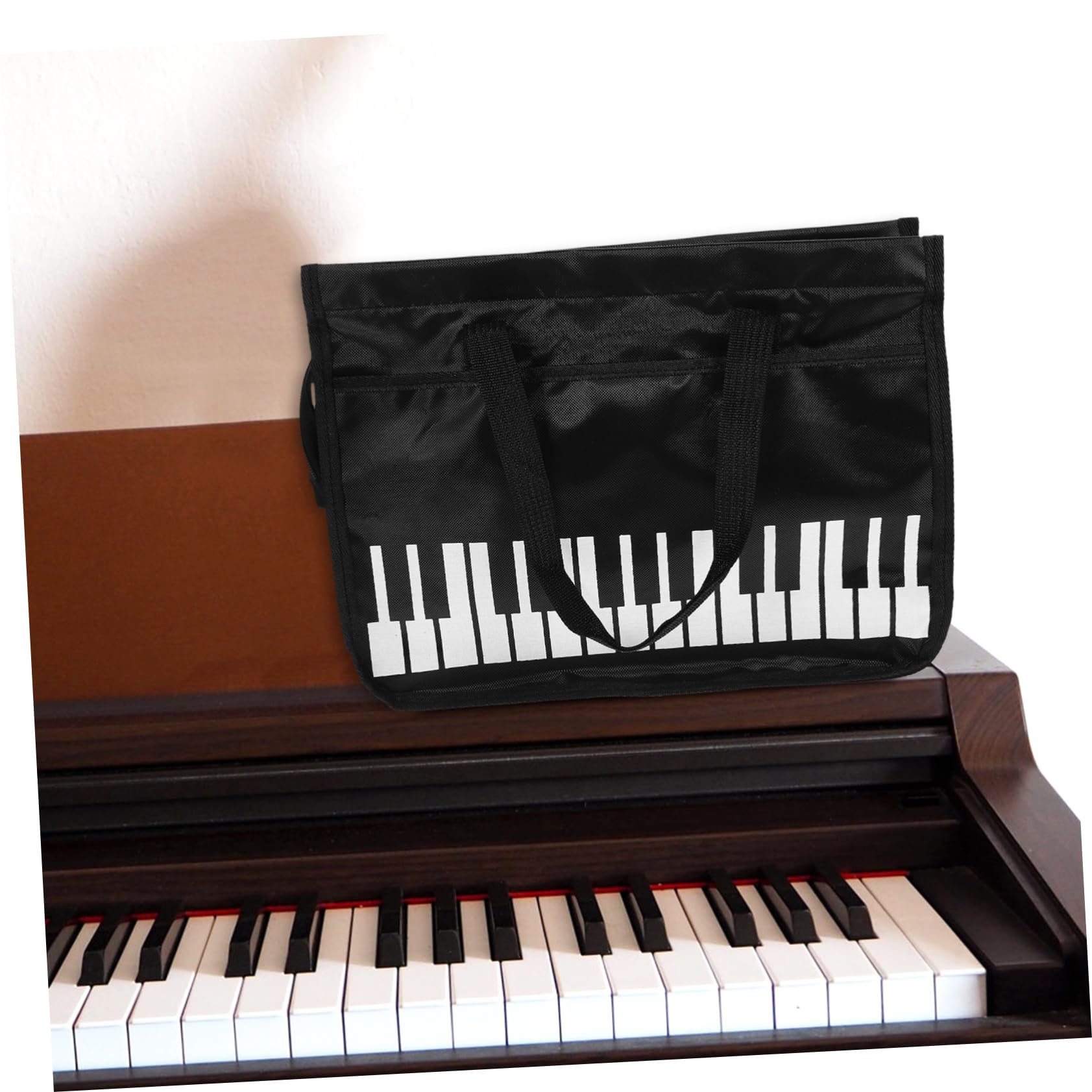 Totority Music Folder Sleeves for Violin A4 Size Storage Bag Sturdy Music Score Holder Piano Keyboard Design