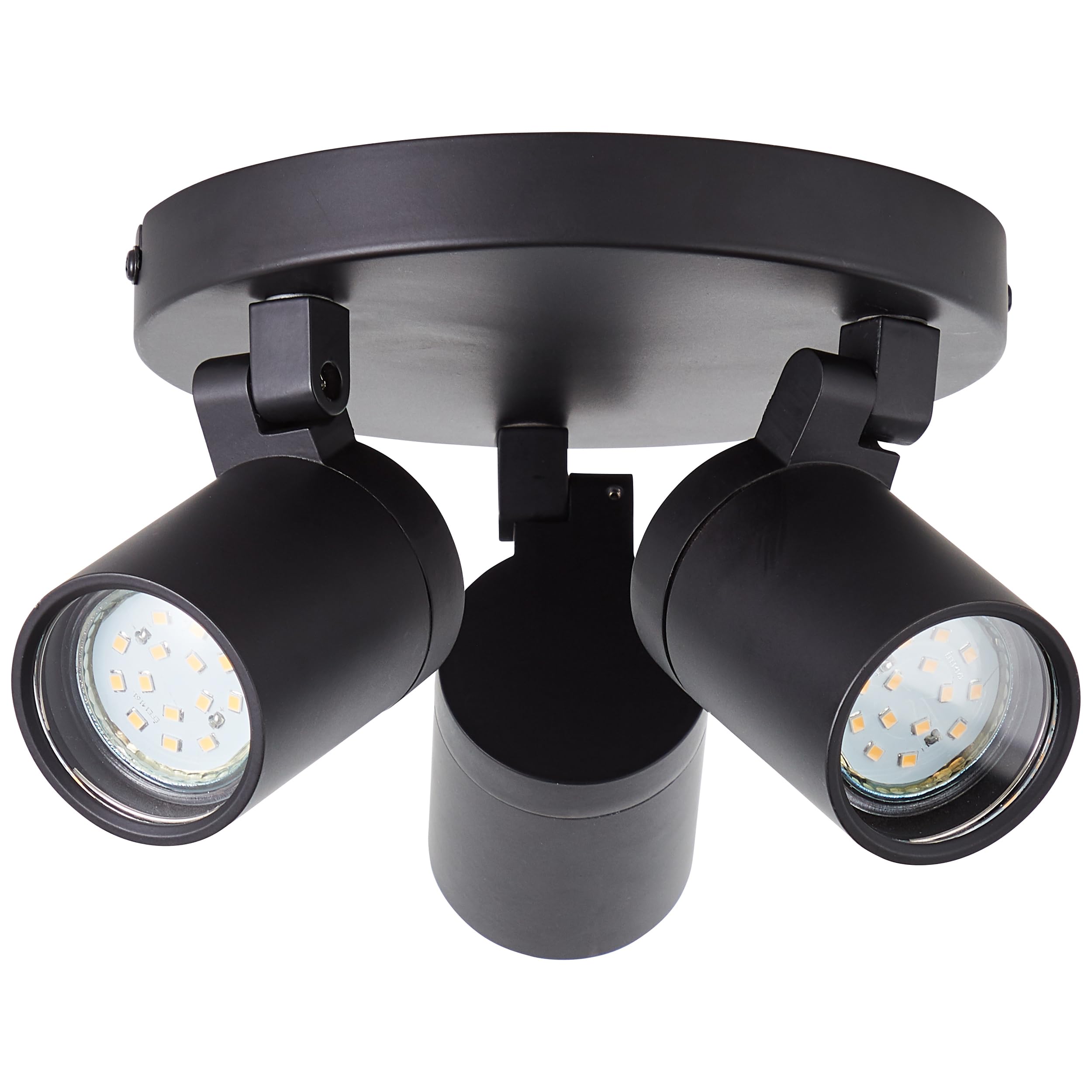 Brilliant Alessia Spotrondell 3flg schwarz matt Metall/Glas 3x LED, GU10, 5 W, Geeignet für LED-Leuchtmittel (nicht enthalten)
