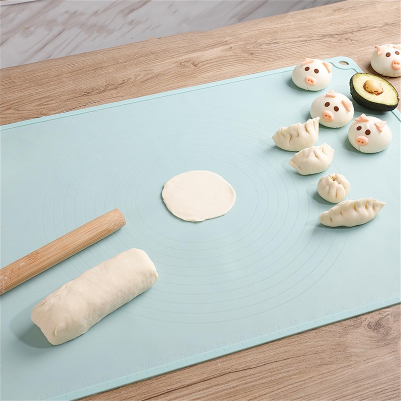 Tapetes para hornear Tapete de silicona for amasar masas, ideal for preparar dumplings, fideos, tartas y pasteles. Antideslizante. Accesorios cocina(45x65cm)