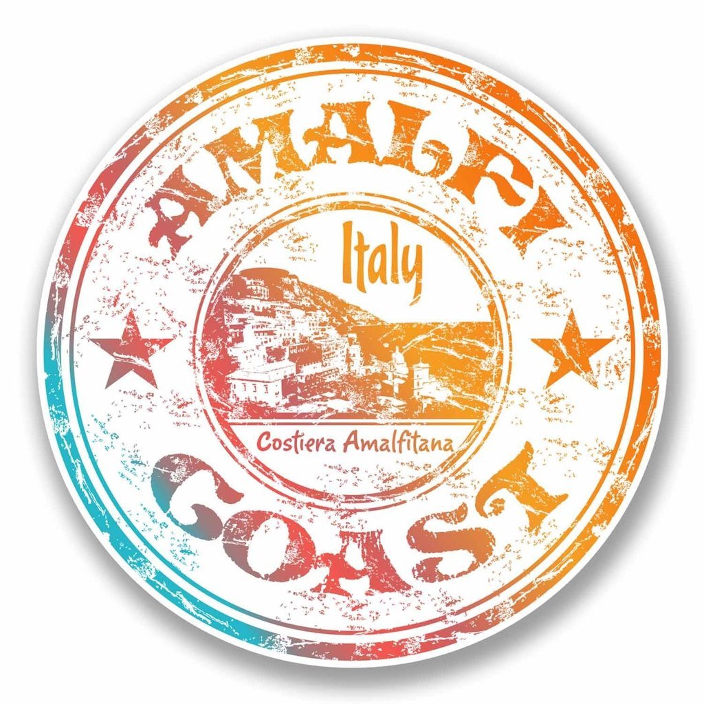 2 x 10cm/100mm Amalfi Coast Italy Vinyl Sticker Decal Laptop Car Travel Luggage Label Tag #9703