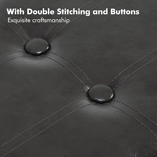 Miniatura 4 de Apicizon Zapatero de 3 niveles, entrada de almacenamiento de 35.5 pulgadas con asiento largo y estantes de metal, banco de vestíbulo para puerta