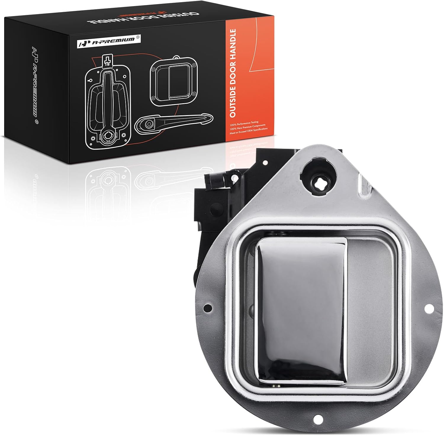 A-Premium Front Right Passenger Side Exterior Door Handle with Keyhole Compatible with Peterbilt 330 1995-2005/2007-2010, 357 1986-2002, 362 1983-1996/2003-2006, 375, 377, 378, 379, Chrome
