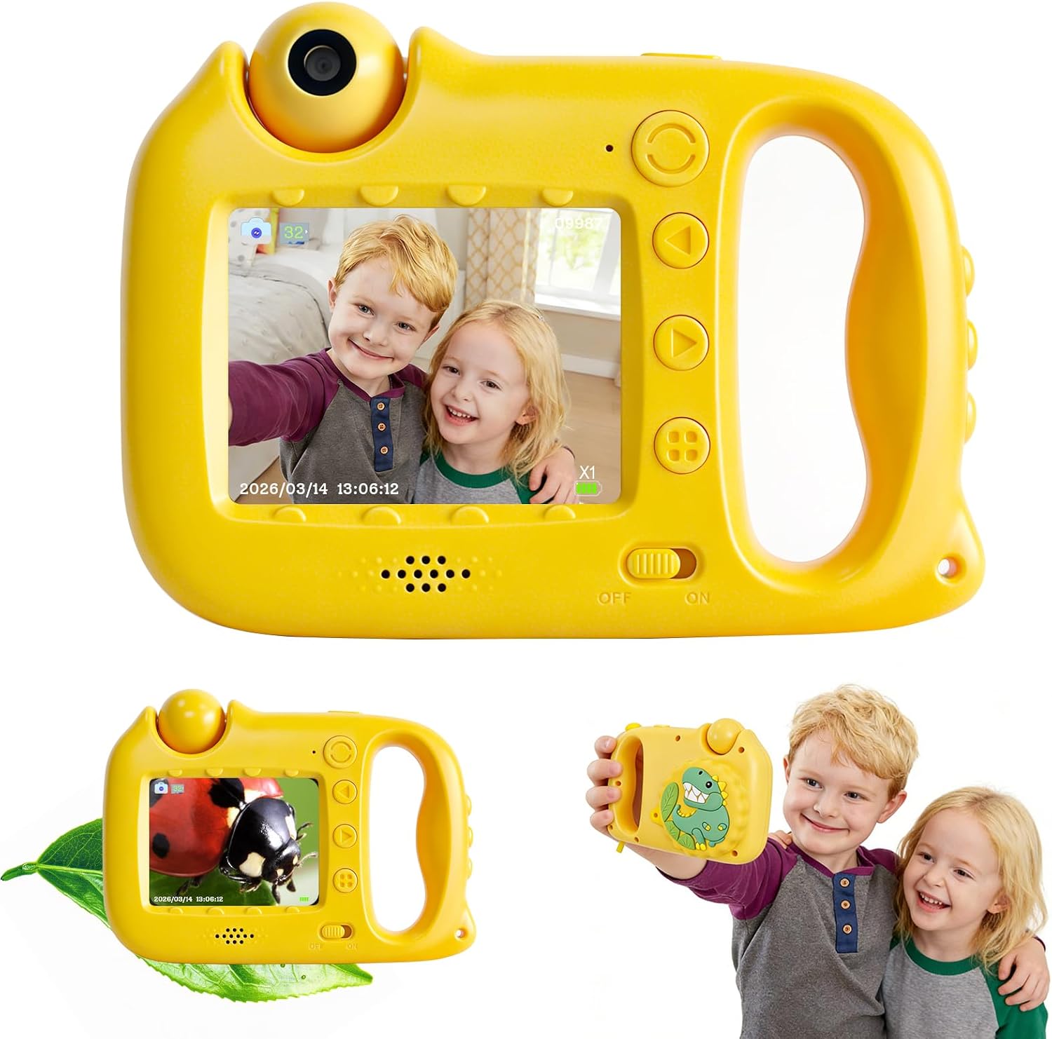 2 in 1 Kids Microscope & Camera, 1080p Hd Autofocus Digital Microscope, 48mp 1000x Magnification Handheld, Stem Educational Toy with 32gb Sd Card, Birthday for 3-12 Boys Girls (Green)