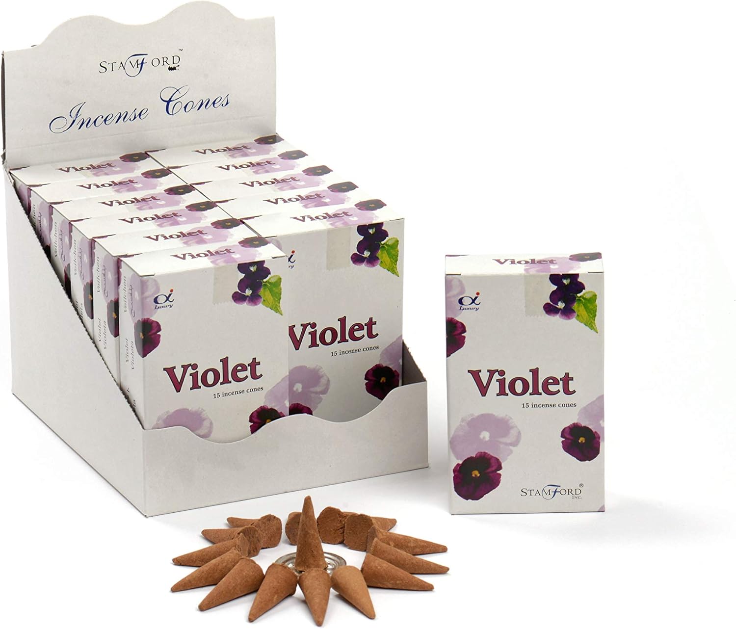 Stamford Sandalwood Incense Cones, 15 Cones x 12 Packs