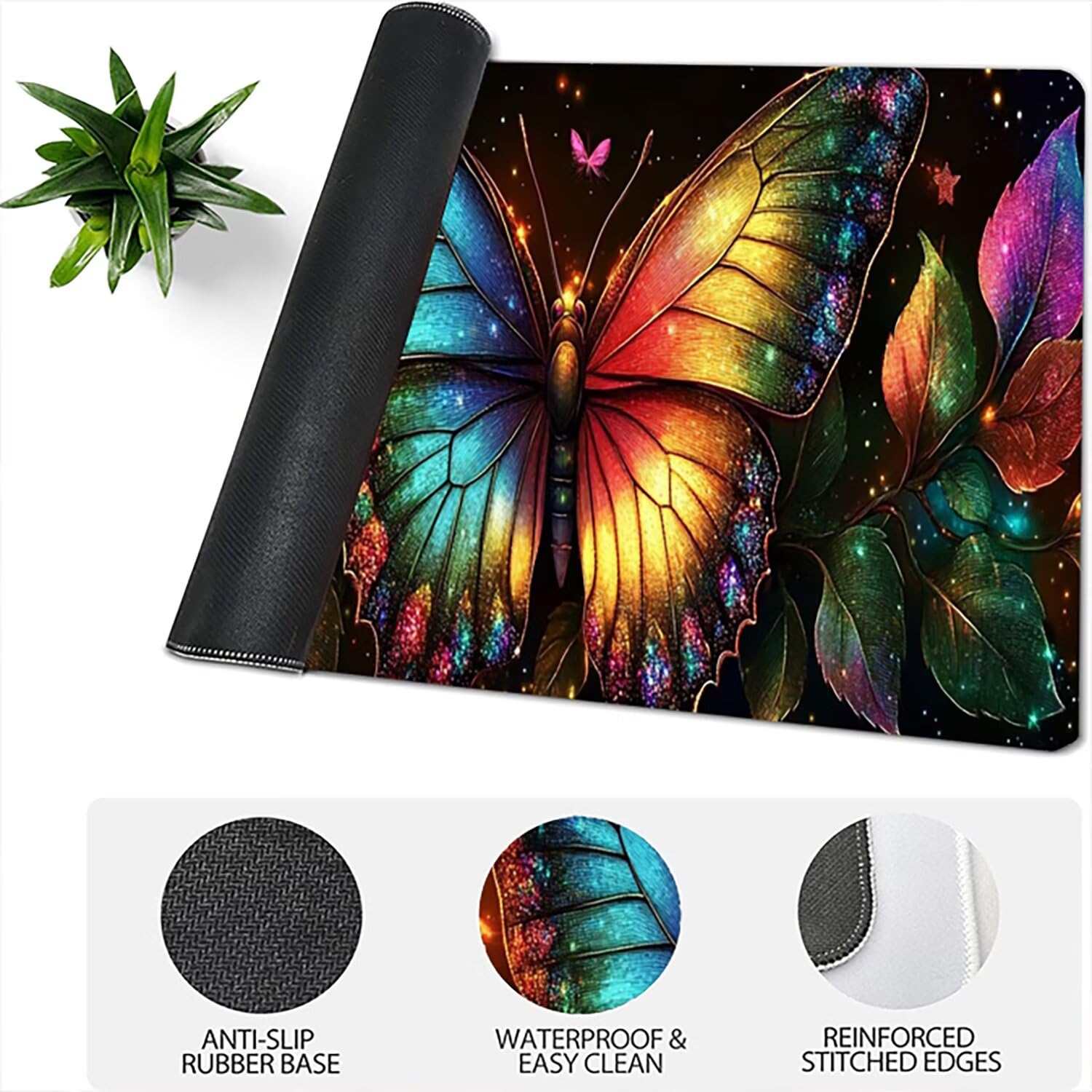 Lejnlnng XXL podkładka pod mysz do gier, 160 x 80 cm, duża fabryczna mata na biurko, wodoodporna podkładka pod mysz XL, antypoślizgowa gumowa podkładka pod mysz z przeszytymi krawędziami do biura, do