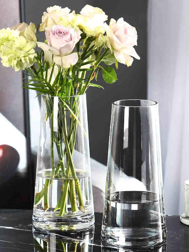 Amazon.co.jp: 景徳焼 ガラス 花瓶 クリア フラワーベース 大