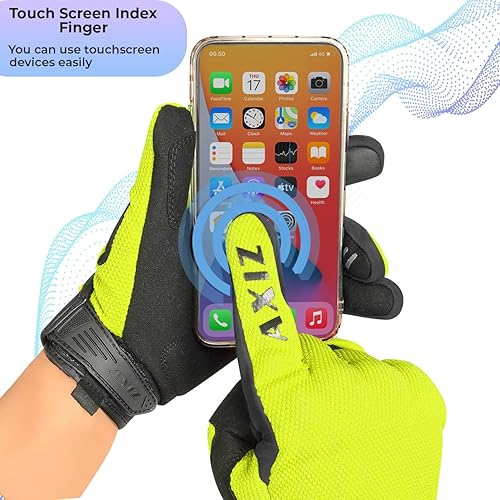 Miniatura 8 de AXIZ Guantes de motocicleta para hombres y mujeres, guantes de ciclismo protegidos para pantalla táctil para MTB BMX, motocross, carreras,