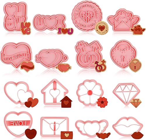 Miniatura 1 de 18 cortadores de galletas de Navidad en relieve, sellos de galletas de Navidad, formas de Navidad, cortadores de galletas de plástico 3D para niños,