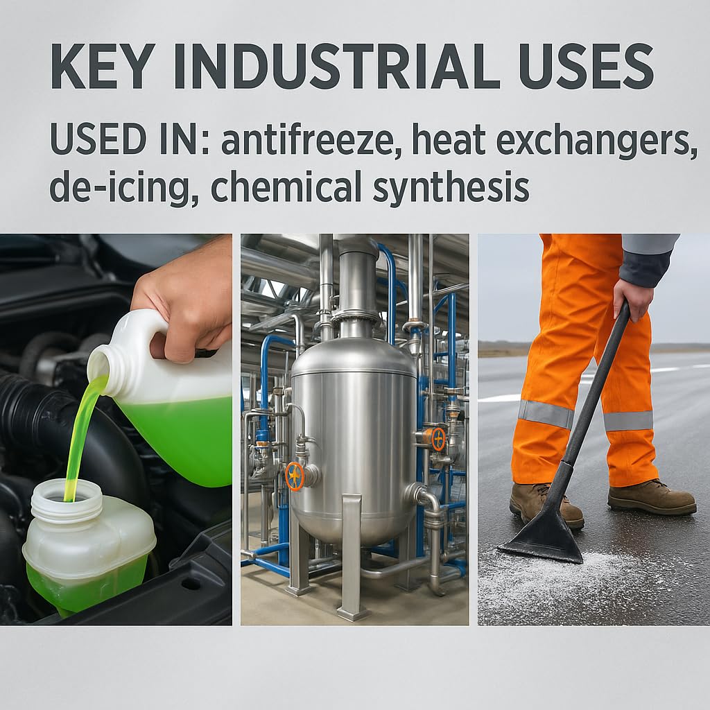GiDeli Ethylenglykol 99,5% Hochrein 30x1L - Monoethylenglykol Konzentrat für Kühlerfrostschutz, Wärmeträger & Solarflüssigkeit - Industrie, Labor & Werkstatt - Hergestellt in der EU
