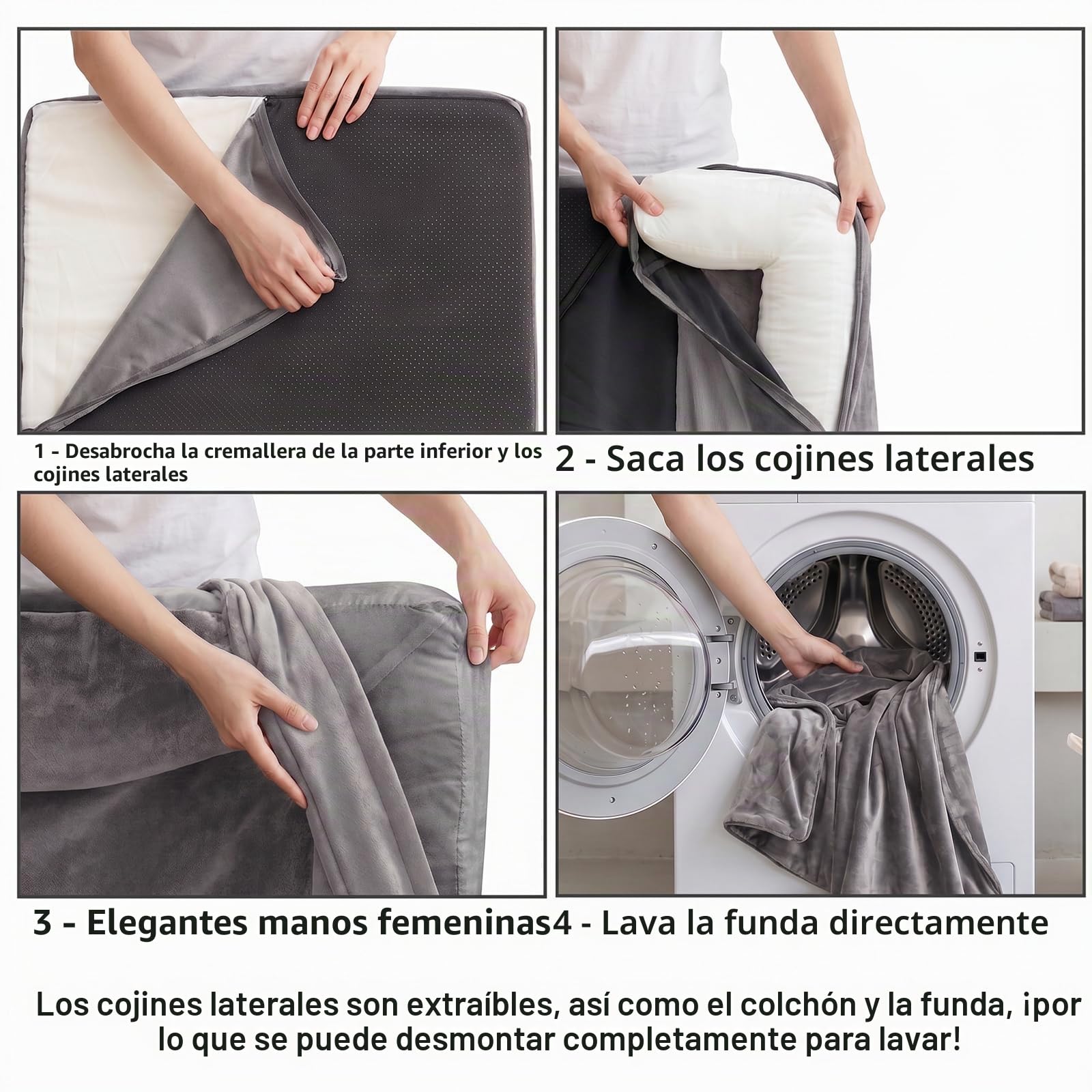 WAVVE 112x81x16 cm Cama para Perros Grandes Cama Ortopedica para Perros Lavable Espuma Viscoelástica Desenfundable e Impermeable