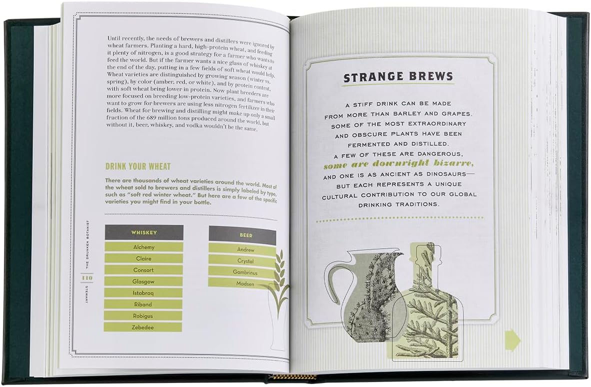 Graphic Image The Drunken Botanist, Green Bonded Leather | Handbound in the USA (8.1" W x 6.1" H - 400 Pages)